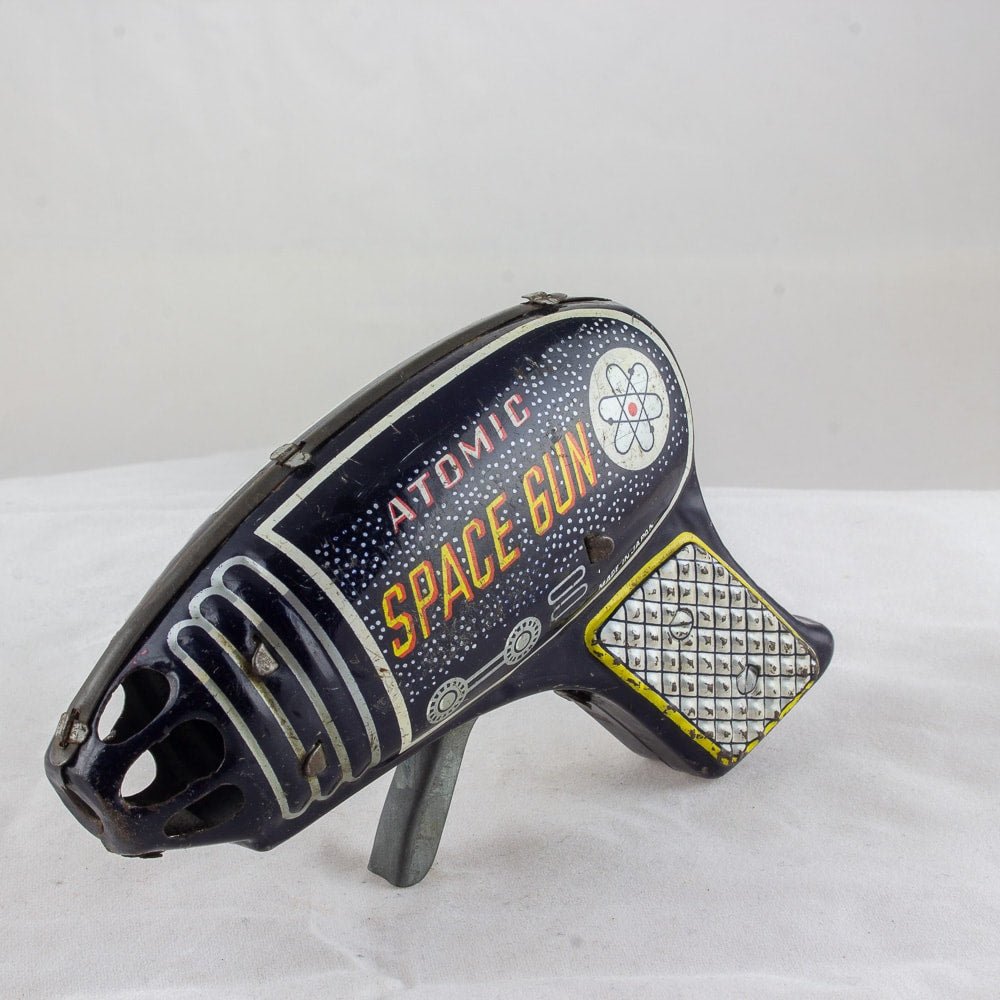 Vintage 1960's Original ATOMIC SPACE GUN Japanese Tin Litho Toy Excellent
