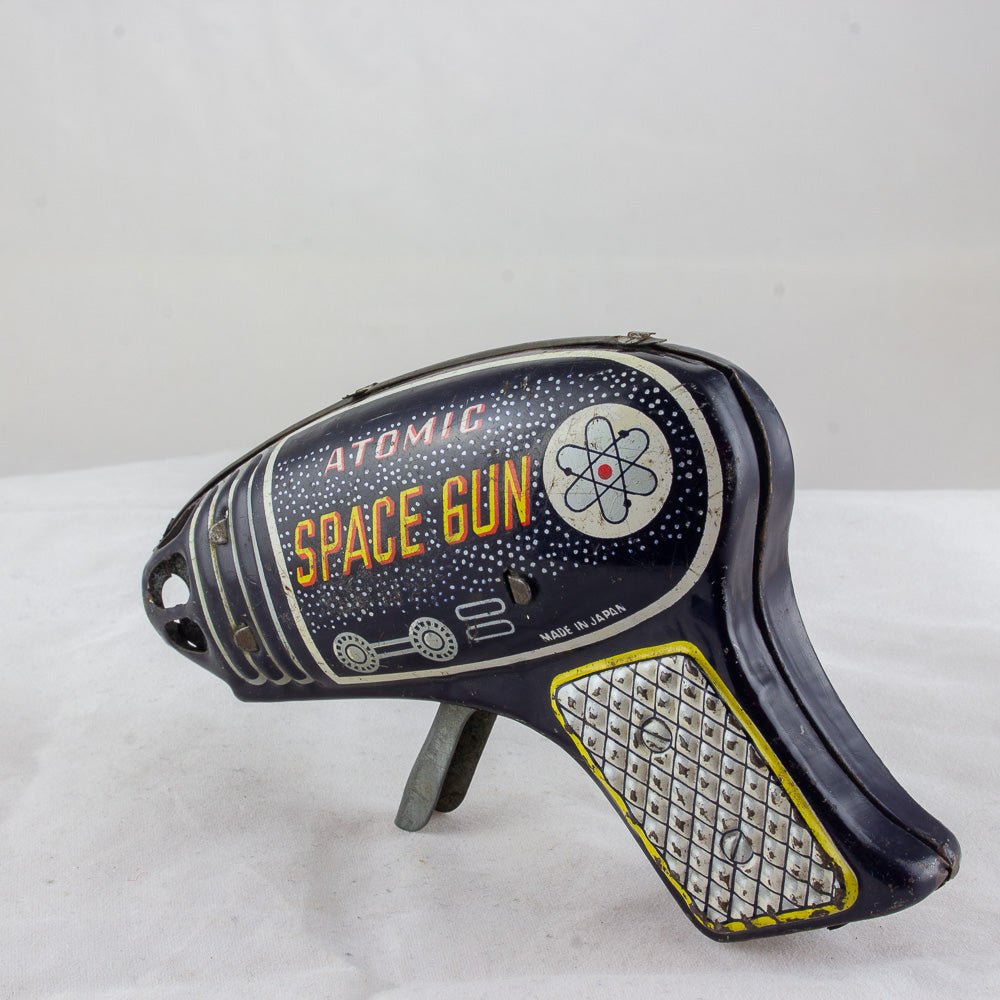 Vintage 1960's Original ATOMIC SPACE GUN Japanese Tin Litho Toy Excellent