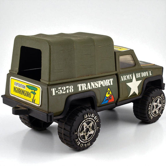 Vintage 1979 Buddy L Army Transport T - 5278 Military Jeep Pressed Steel Model Diecast Vehicle Picture 3