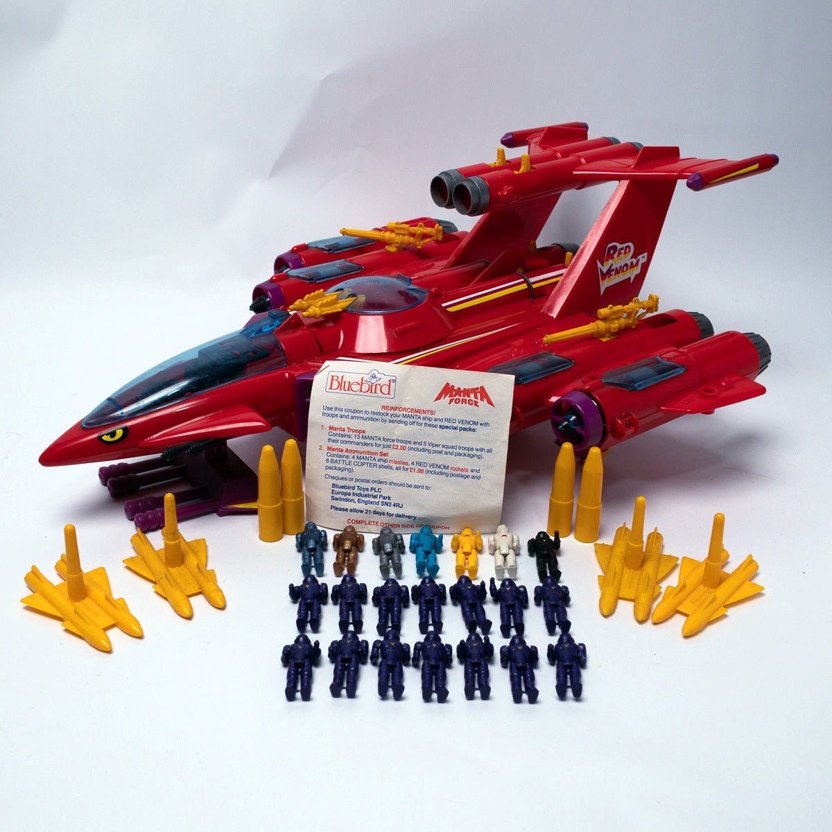 Vintage 1987 Bluebird Toys Manta Force Red Venom Play Set Complete Excellent