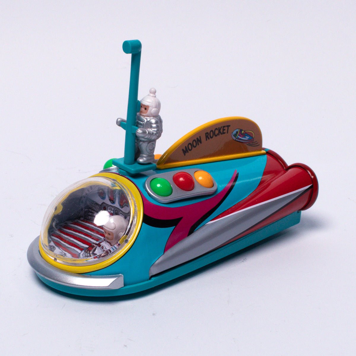 Vintage 1997 Masudaya Mini Moon Rocket Tin Toy Replica Mint & Boxed