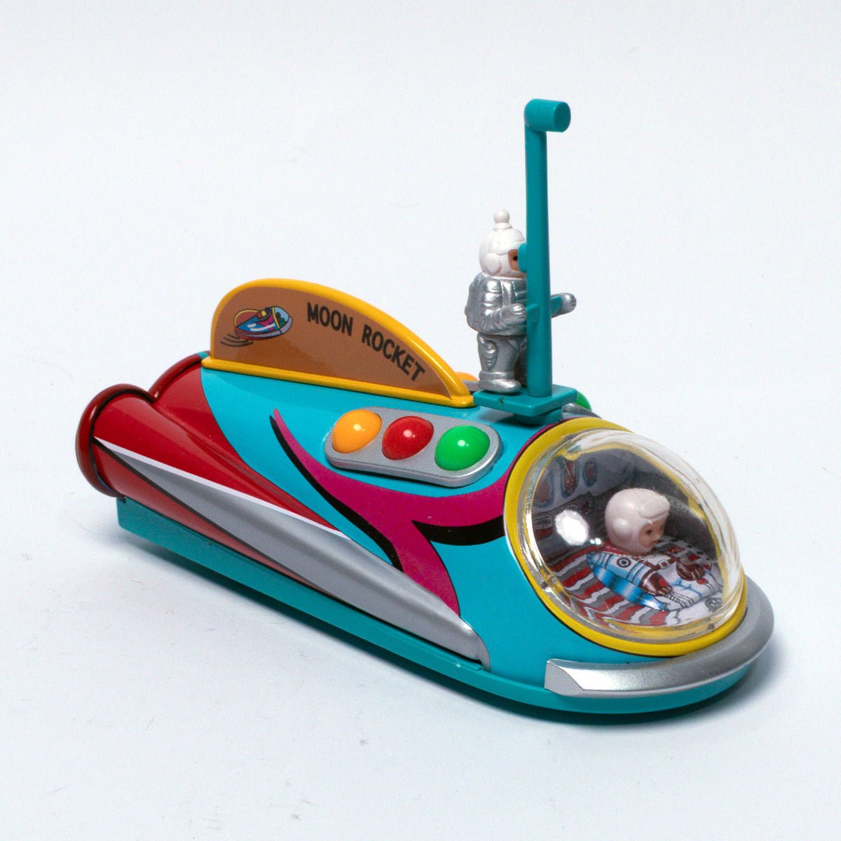 Vintage 1997 Masudaya Mini Moon Rocket Tin Toy Replica Mint & Boxed