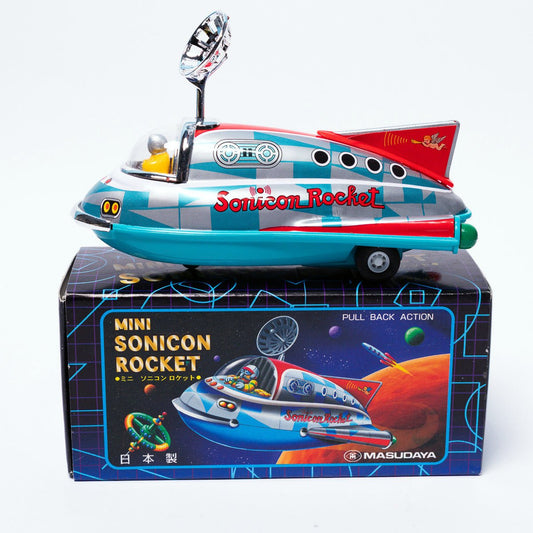 Vintage 1997 Masudaya Mini Sonicon Rocket Tin Toy Replica Mint & Boxed Robots & Space Toys Picture 1