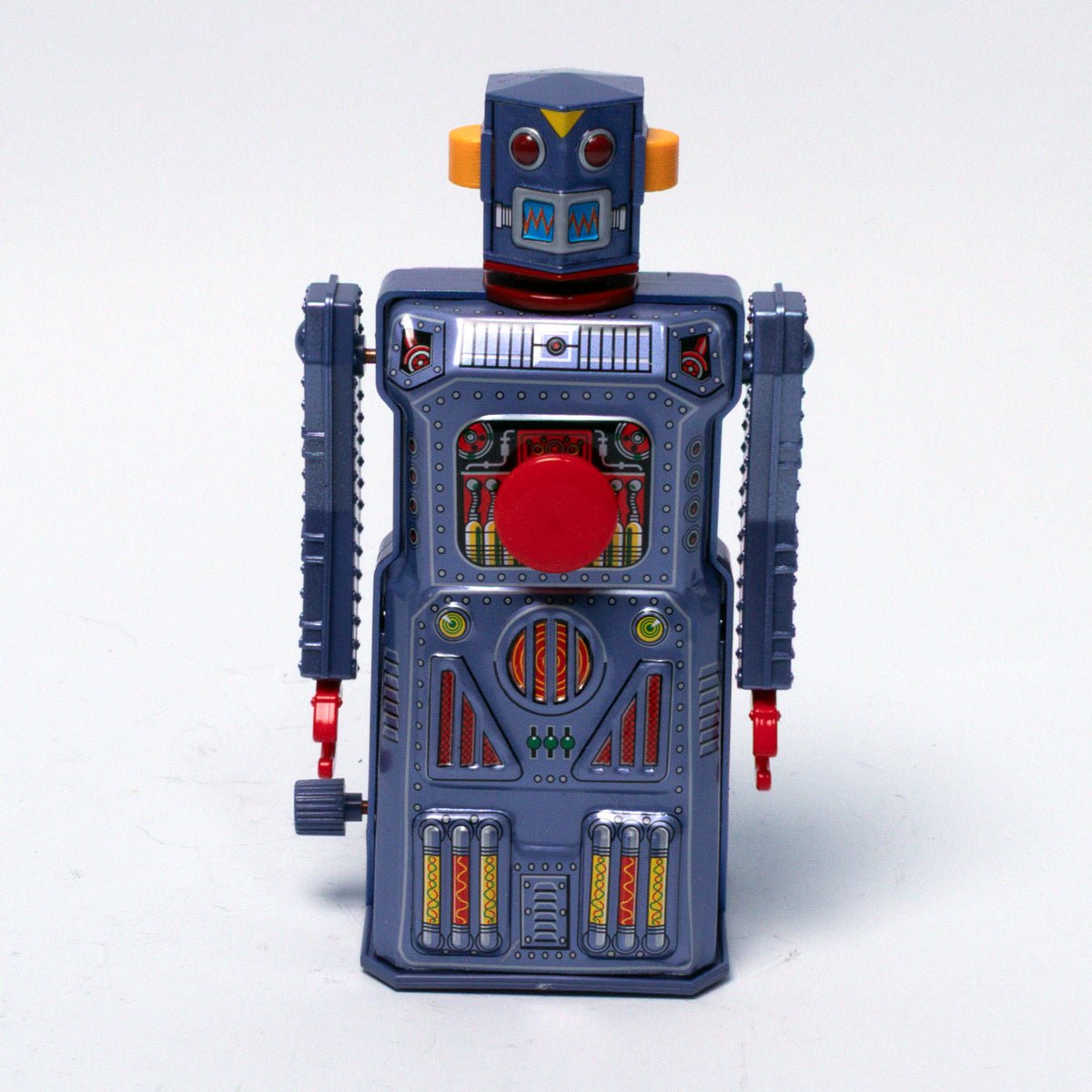 Vintage 1997 Masudaya Mini Target Robot Clockwork Tin Toy Replica Mint & Boxed
