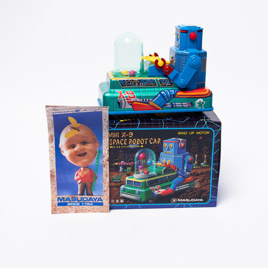 Vintage 1997 Masudaya Mini X - 9 Space Robot Car Tin Toy Replica Mint & Boxed Robots & Space Toys Picture 1