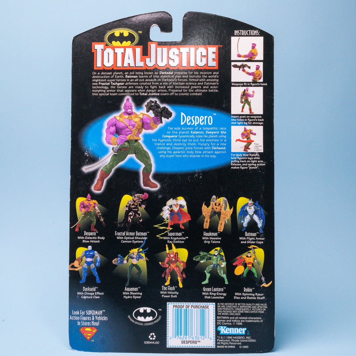 Vintage Kenner Total Justice DESPERO 1996 DC Comics Action Figure - DT Collectable Toys