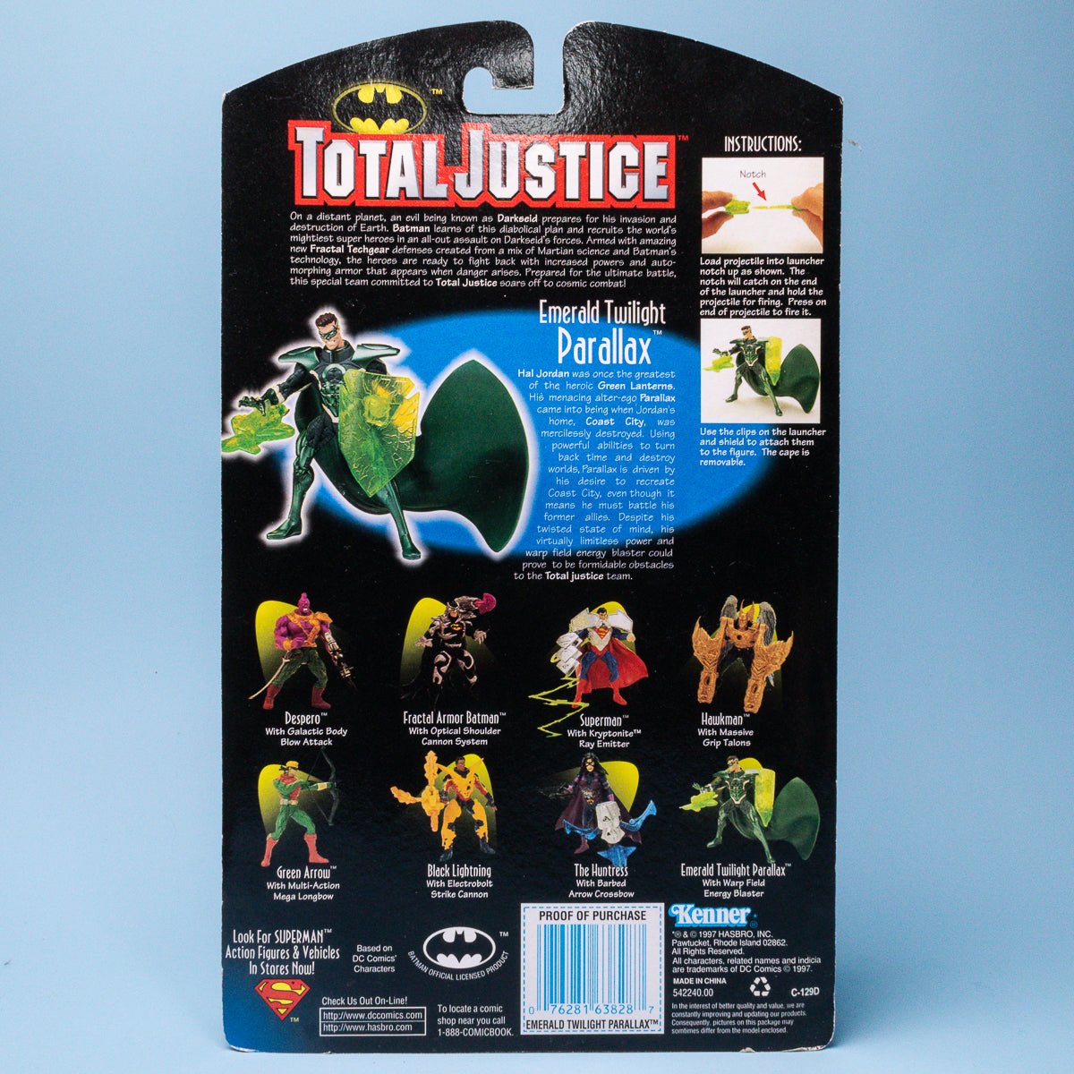 Vintage Kenner Total Justice Emerald Twilight PARALLAX 1996 DC Comics MOC Figure - DT Collectable Toys