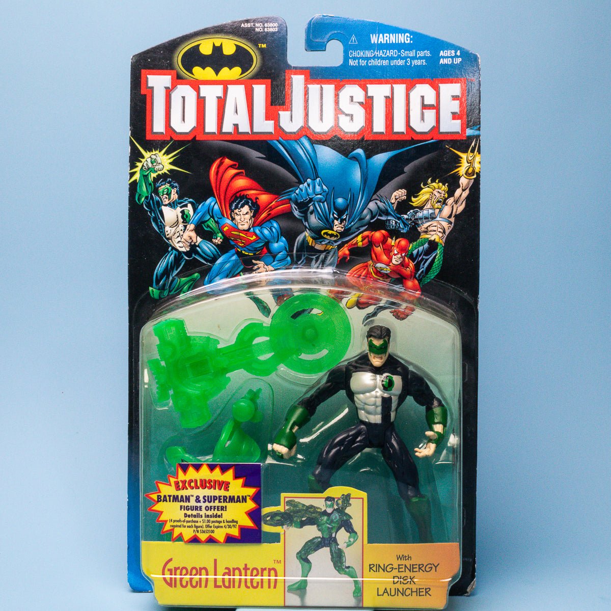 Vintage Kenner Total Justice GREEN LANTERN 1996 DC Comics Action Figure MOC - DT Collectable Toys