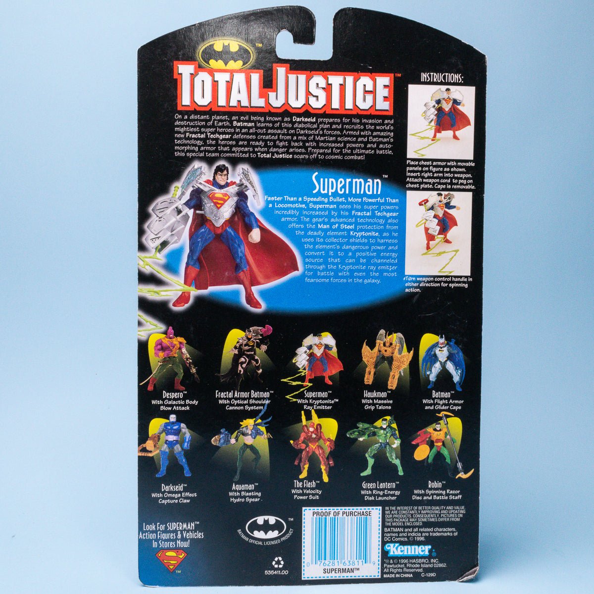 Vintage Kenner Total Justice SUPERMAN 1996 DC Comics Action Figure - DT Collectable Toys