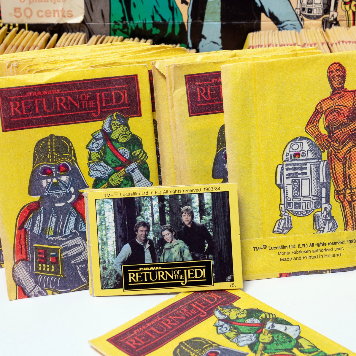 Vintage Star Wars ROTJ Monty Fabrieken Counter Top Trade Pack Trading Cards