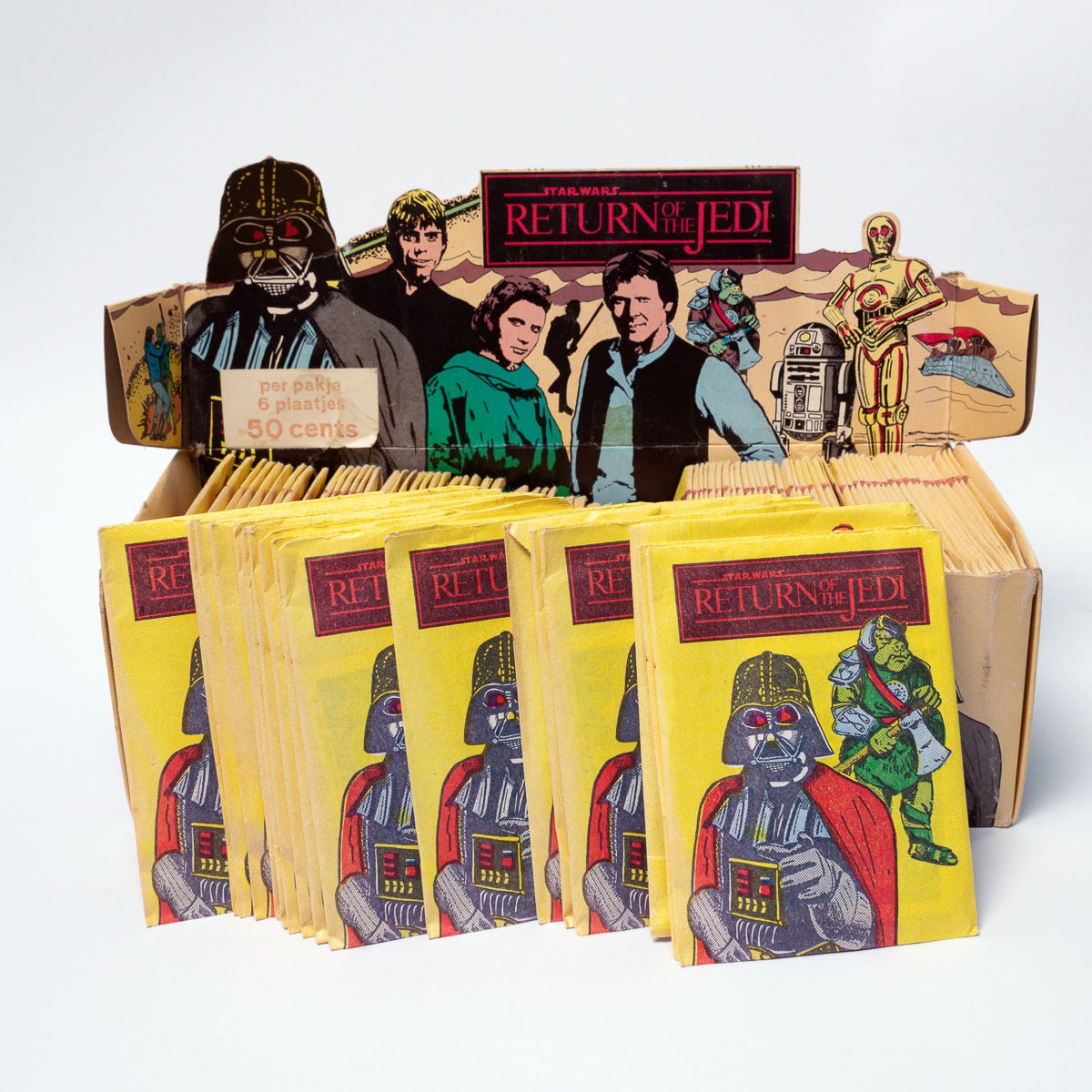 Vintage Star Wars ROTJ Monty Fabrieken Counter Top Trade Pack Trading Cards