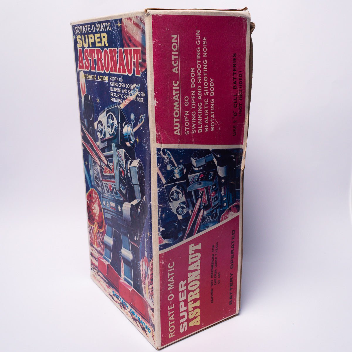 Vintage Super Astronaut Rotate - O - Matic Metal Legs SJM3006 Tinplate Robot & Box
