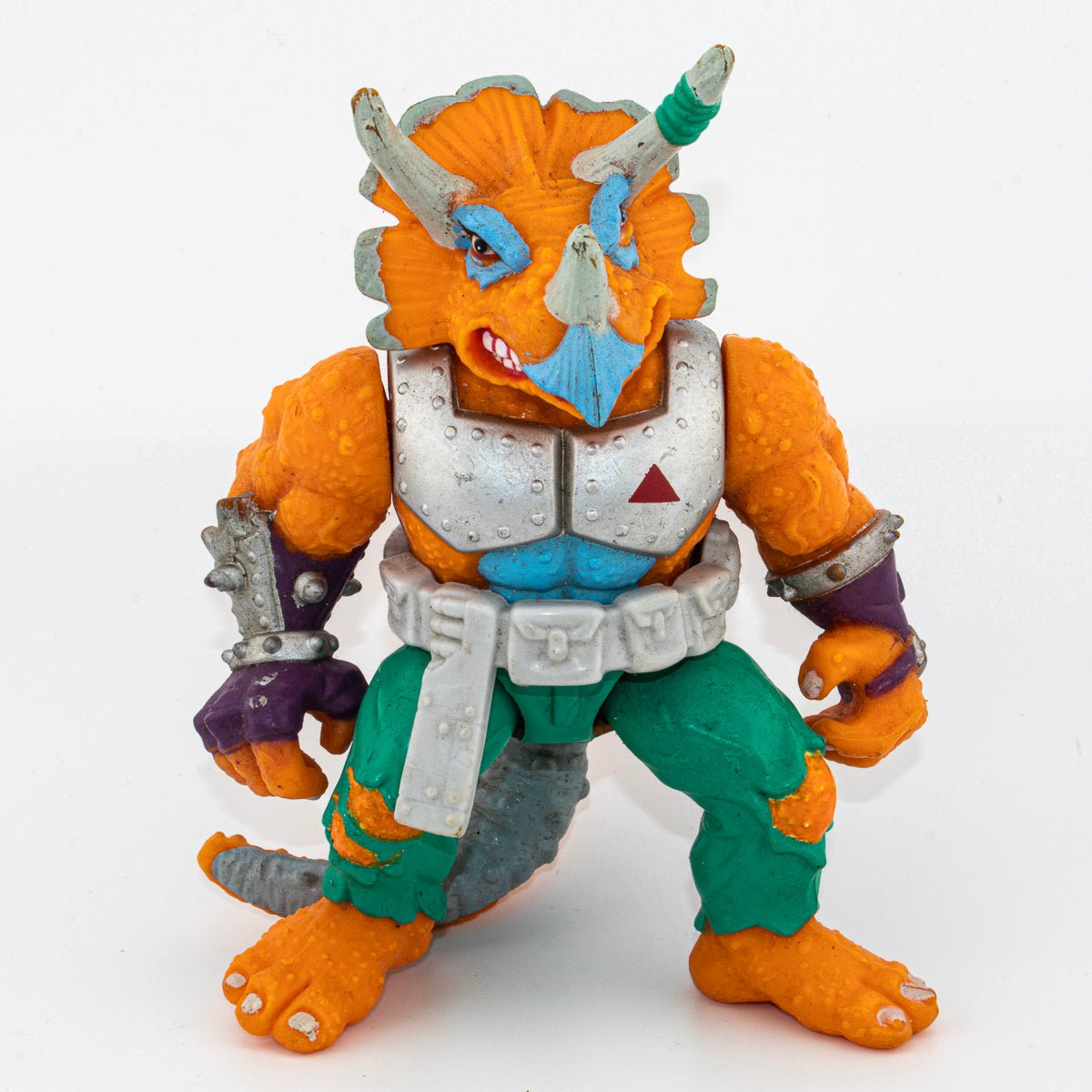 Vintage TMNT Triceraton 1990 Playmates Teenage Mutant Ninja Turtles Action Figure - DT Collectable Toys