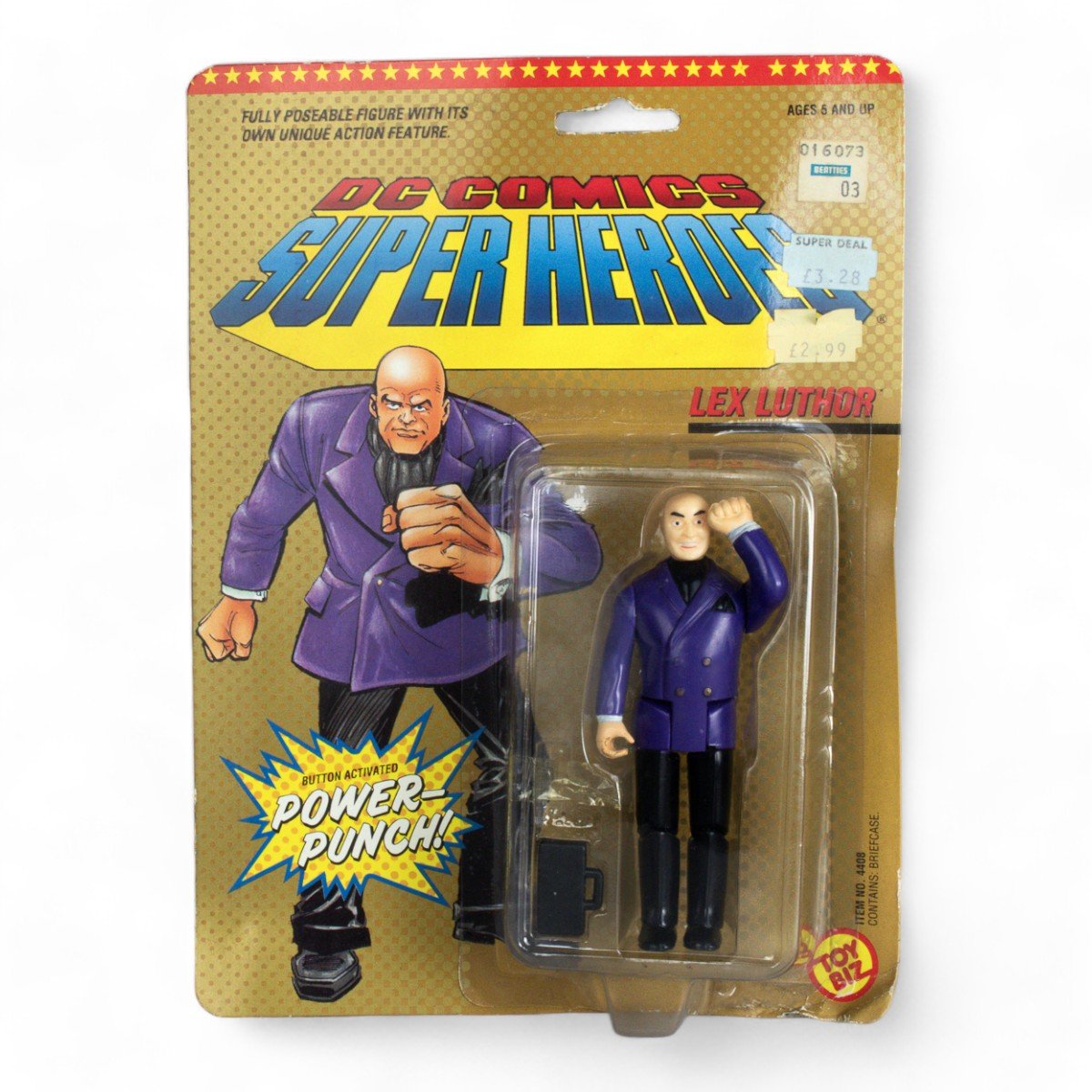 Vintage Toy Biz Lex Luthor DC Comics Super Heroes 1990 Action Figure Opened - DT Collectable Toys