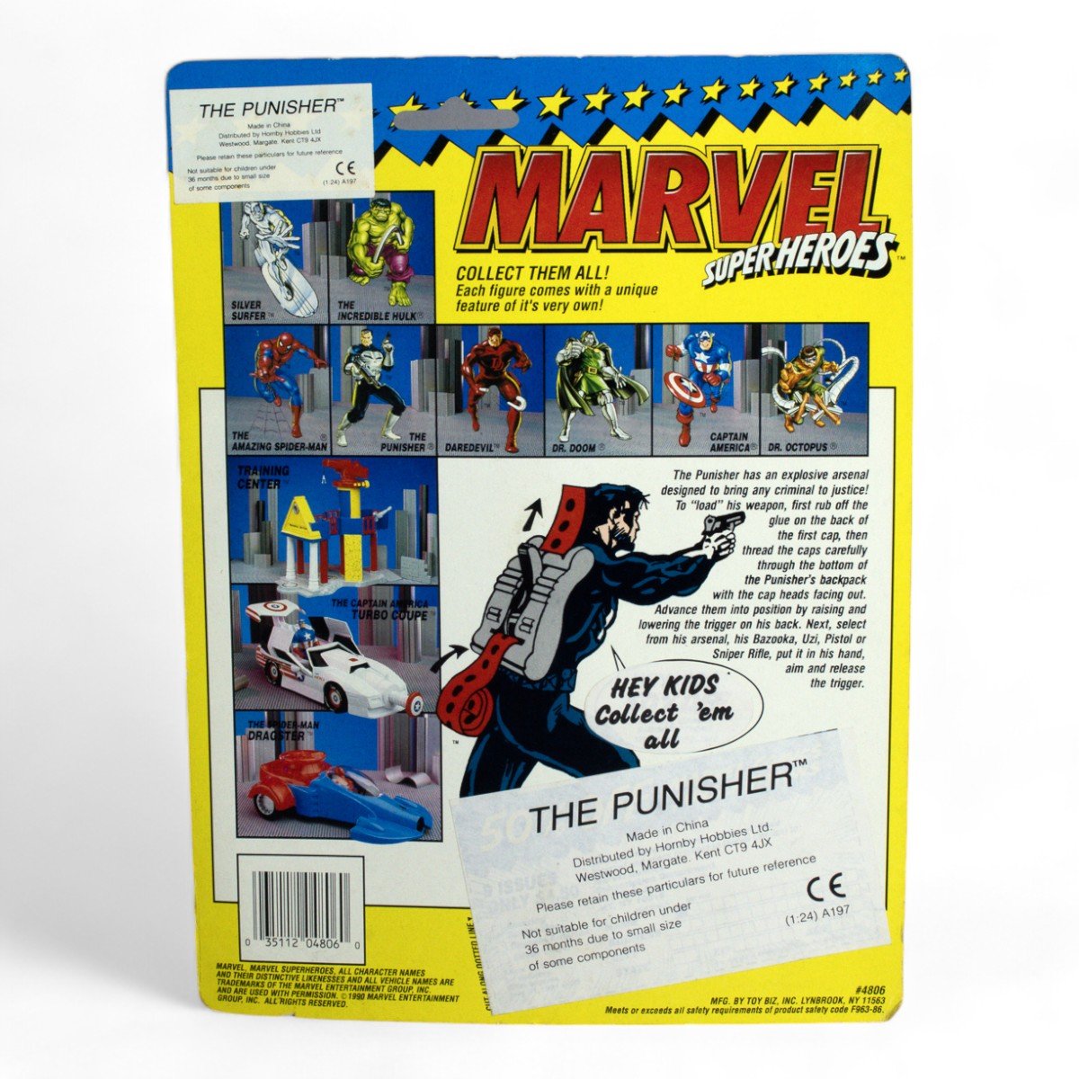Vintage Toy Biz Punisher Marvel Super Heroes Carded Action Figure Opened - DT Collectable Toys