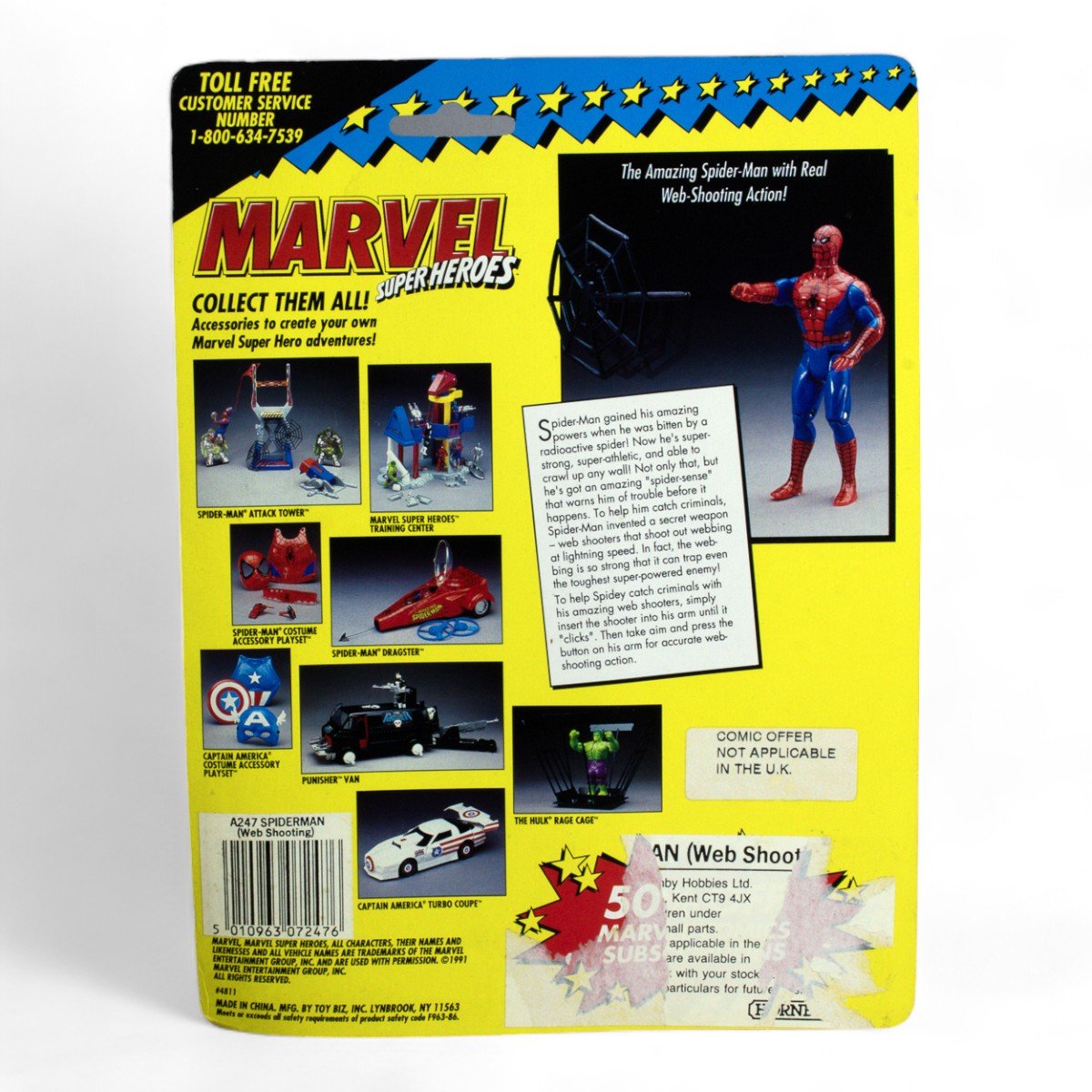 Vintage Toy Biz the Amazing Spider - Man Marvel Super Heroes Carded Figure Opened - DT Collectable Toys