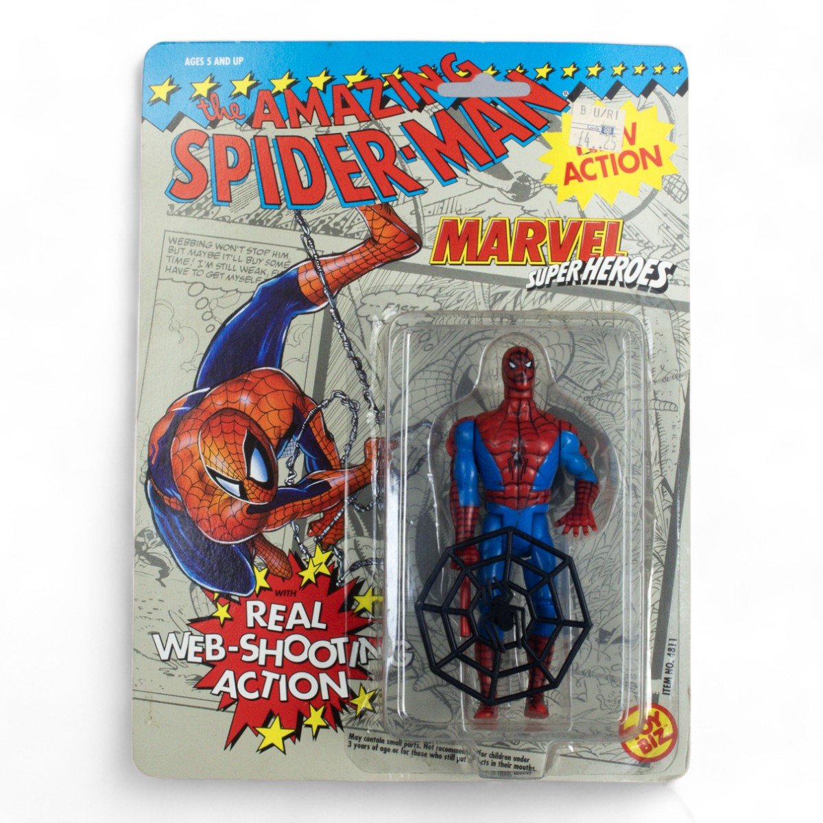 Vintage Toy Biz the Amazing Spider - Man Marvel Super Heroes Carded Figure Opened - DT Collectable Toys