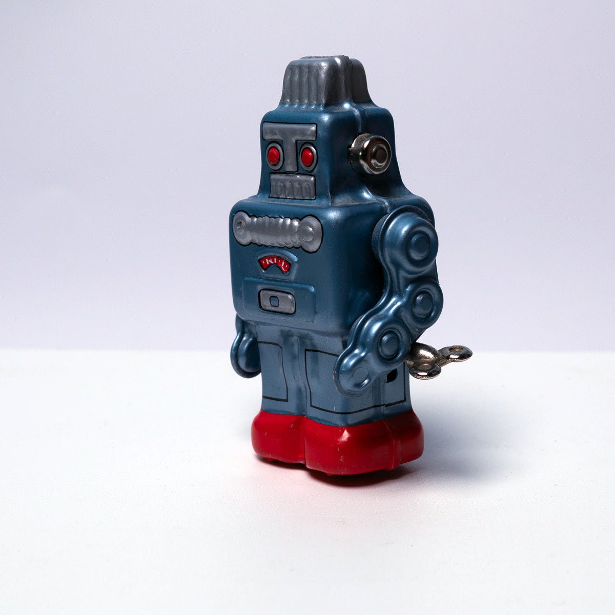 Vintage Yonezawa Smoking Spaceman Robot in Blue Excellent Working Condition
