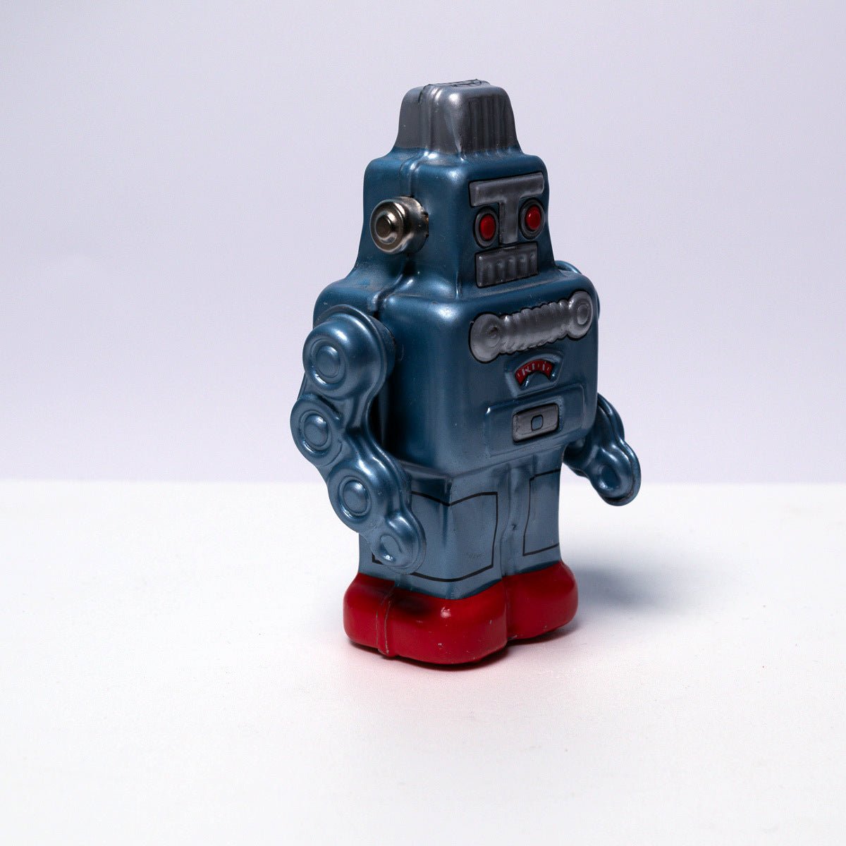Vintage Yonezawa Smoking Spaceman Robot in Blue Excellent Working Condition