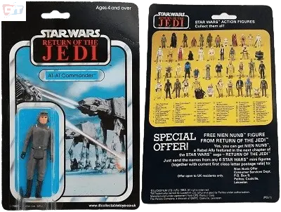 Vintage Star Wars Palitoy Return of the Jedi AT AT COMMANDER 45C Card - DT Collectable Toys