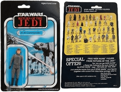 Vintage Star Wars Palitoy Return of the Jedi AT AT COMMANDER 45C Card - DT Collectable Toys