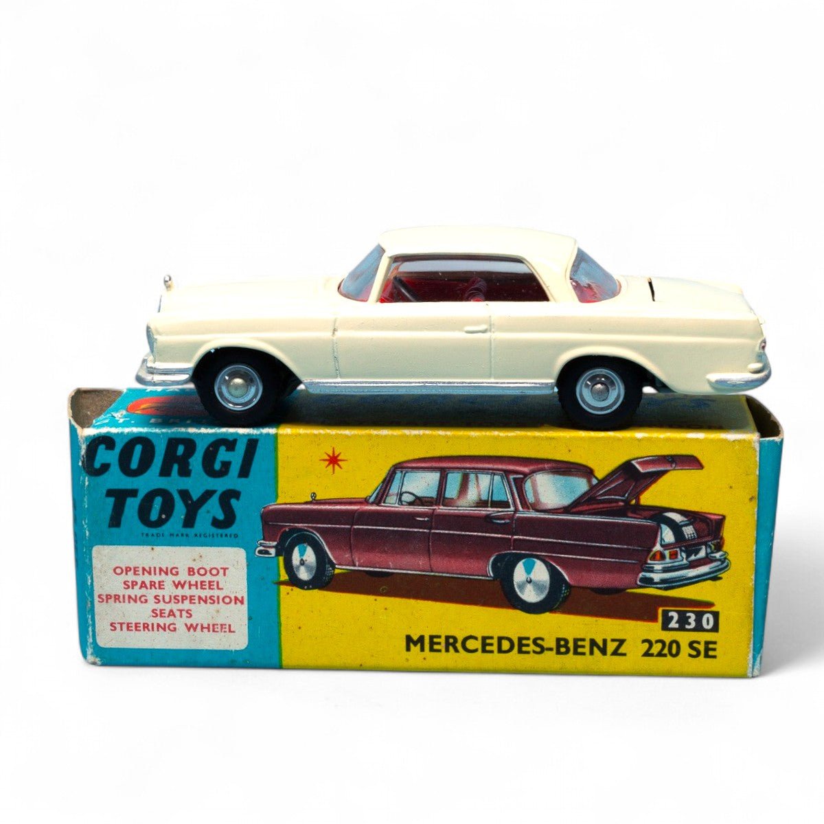 1962 Vintage Corgi Toys 230 MERCEDES - BENZ 220 SE Near Mint & Boxed Diecast Vehicle Picture 1