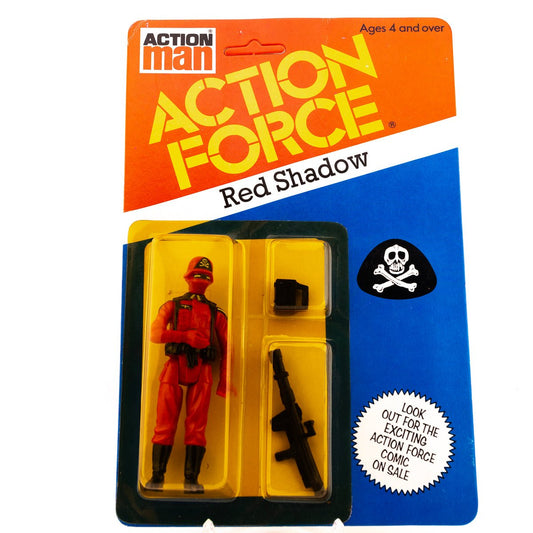 1983 ACTION FORCE THE RED SHADOWS RED SHADOW PALITOY MINT ON UNPUNCHED CARD #9 - DT Collectable Toys