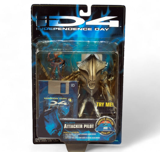 1996 Independence Day Alien ATTACKER PILOT & Host 8" Trendmasters Action Figure