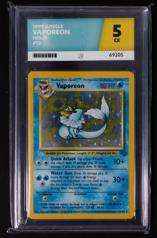 1999 Pokemon Jungle Set 12/64 Vaporeon Holo Rare ACE 5 Excellent