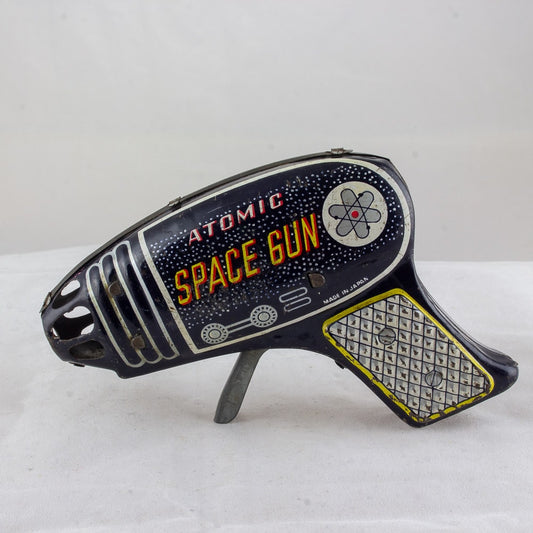 Vintage 1960's Original ATOMIC SPACE GUN Japanese Tin Litho Toy Excellent