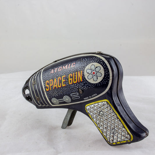Vintage 1960's Original ATOMIC SPACE GUN Japanese Tin Litho Toy Excellent
