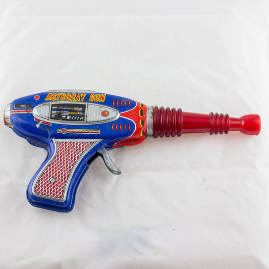 Vintage Shudo Original 1960's ASTRORAY GUN Japanese Tin Litho Toy Excellent