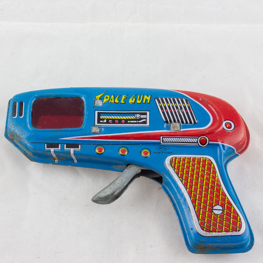 Vintage MTU Original SPACE GUN Korean Tin Litho Toy Excellent Condition