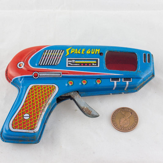 Vintage MTU Original SPACE GUN Korean Tin Litho Toy Excellent Condition