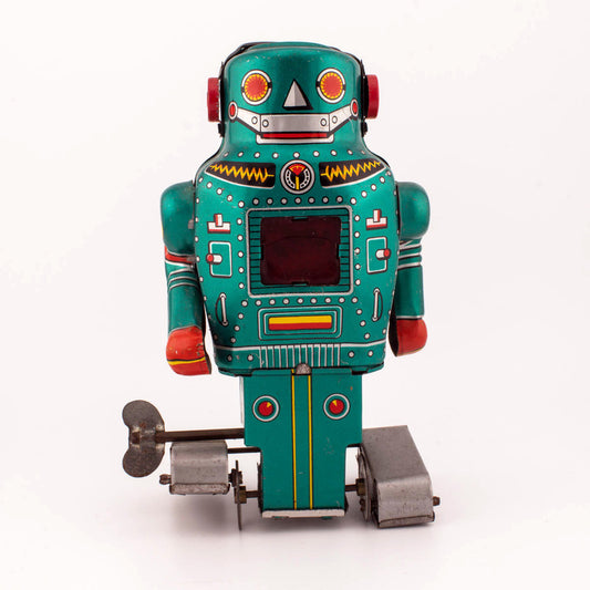 Vintage 1968 Noguchi Mechanical MIGHTY ROBOT With Spark In Working Condition