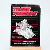 Hasbro Transformers G1 SKYHAMMER Vintage 1989 Action Figure Instruction Booklet