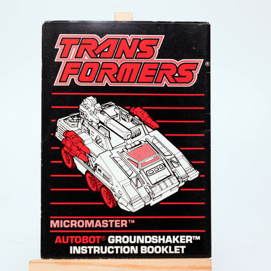Hasbro Transformers G1 GROUNDSHAKER Vintage 1989 Action Figure Instruction Booklet