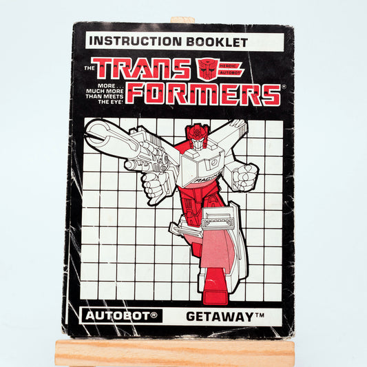 Hasbro Transformers G1 GETAWAY Vintage 1988 Action Figure Instruction Booklet