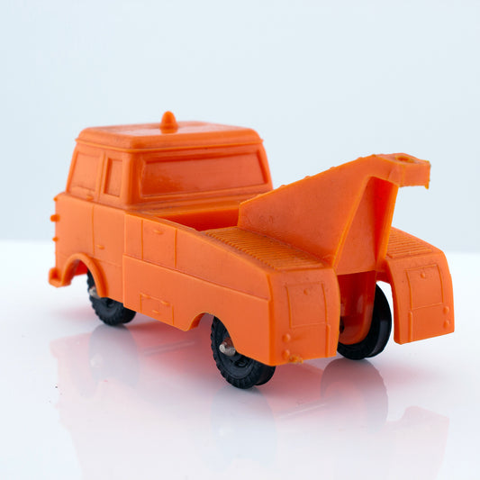 Galanite Bedford Tow Truck Vintage Orange Vinyl Plastic Model Made in Sweden