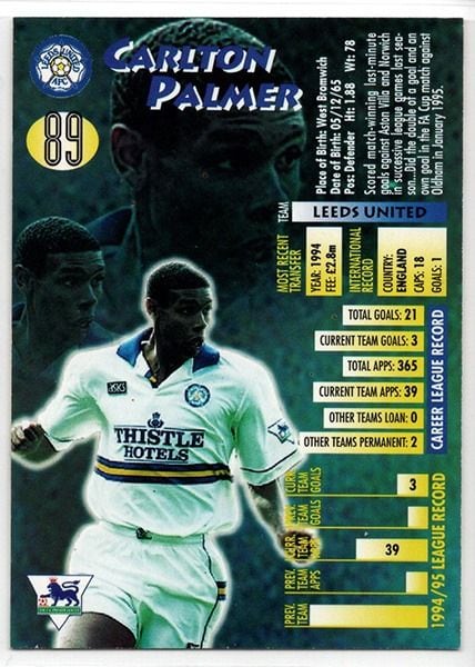 Merlin Ultimate Carlton Palmer Leeds United No.89