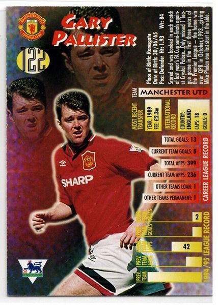 Merlin Ultimate Gary Pallister Manchester United No.122, Premier League 1995-96