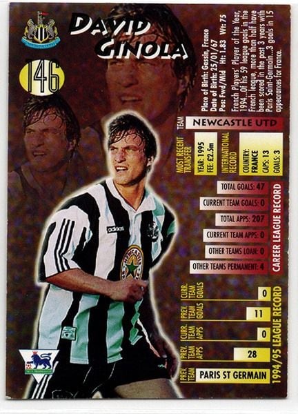 Merlin Ultimate David Ginola Newcastle United No.146