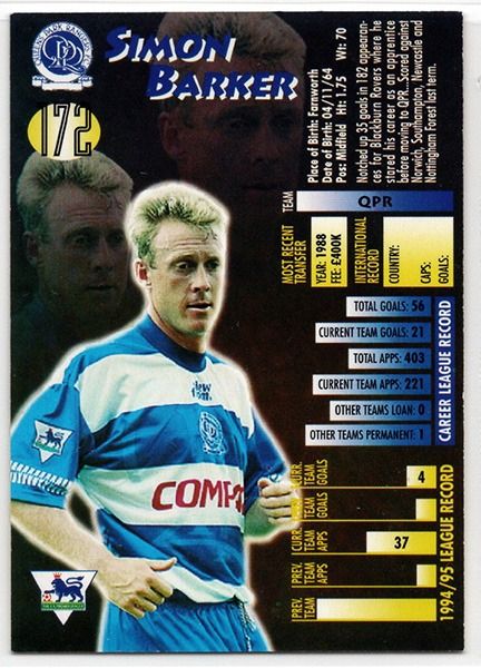 Merlin Ultimate Simon Barker Queens Park Rangers No.172