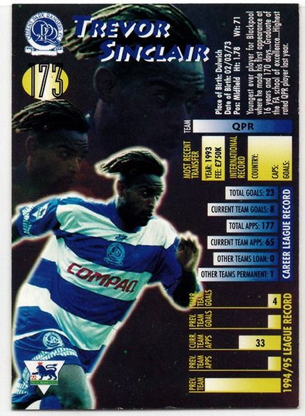 Merlin Ultimate Trevor Sinclair Queens Park Rangers No.173