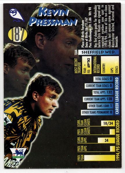 Merlin Ultimate Kevin Pressman Sheffield Wednesday No.187