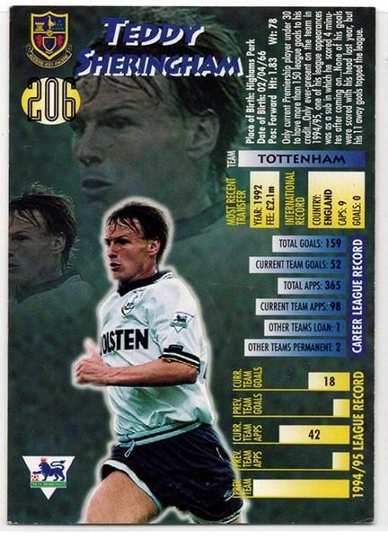 Merlin Ultimate Teddy Sheringham Tottenham Hotspur No.206
