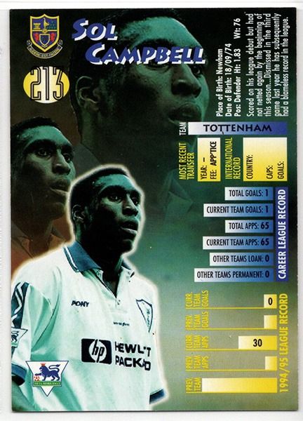 Merlin Ultimate Sol Campbell Tottenham Hotspur No.213