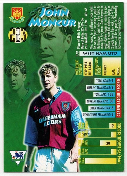 Merlin Ultimate John Moncur West Ham United No.223