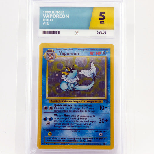 1999 Pokemon Jungle Set 12/64 Vaporeon Holo Rare ACE 5 Excellent