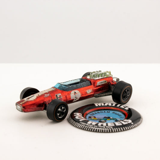 Hot Wheels REDLINE BRABHAM REPCO F1 with Button 1:64 Scale Hong Kong 1969 Good+